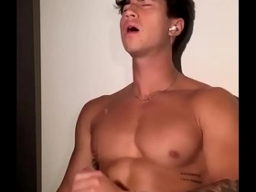 Handsome guy wank and cum